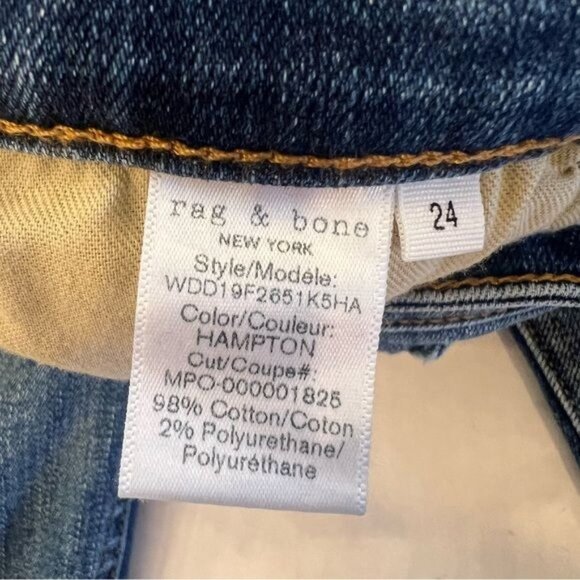 RAG & BONE Jeans Cate Step Hem Mid Rise Ankle Skinny in Hampton Size 24 - Picture 10 of 15